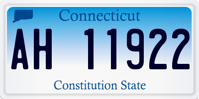 CT license plate AH11922