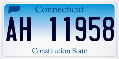 CT license plate AH11958
