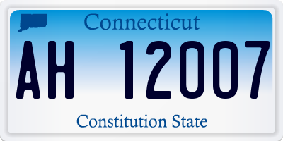 CT license plate AH12007