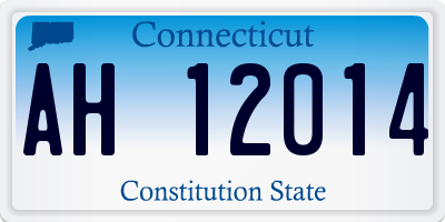 CT license plate AH12014
