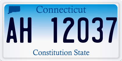 CT license plate AH12037