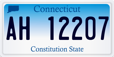 CT license plate AH12207