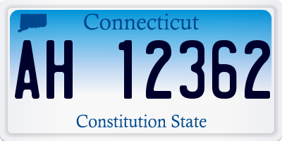CT license plate AH12362
