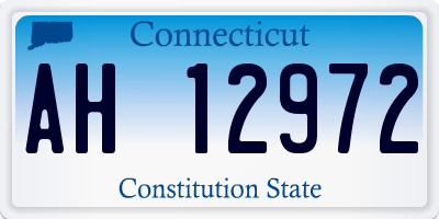 CT license plate AH12972