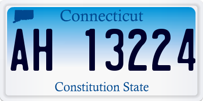 CT license plate AH13224