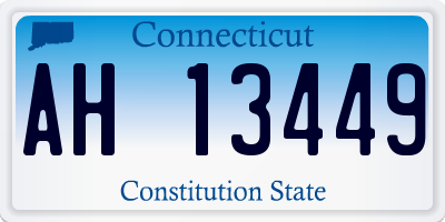 CT license plate AH13449