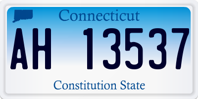 CT license plate AH13537