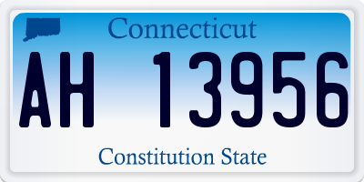 CT license plate AH13956
