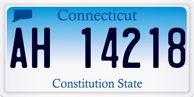 CT license plate AH14218