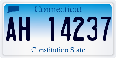 CT license plate AH14237