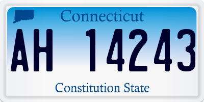 CT license plate AH14243