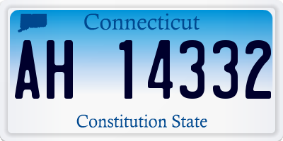 CT license plate AH14332