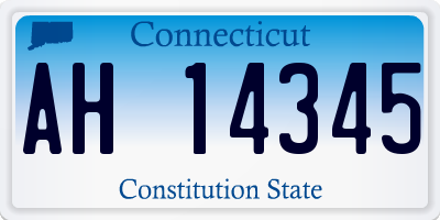 CT license plate AH14345