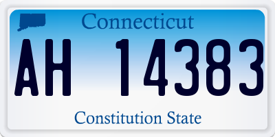 CT license plate AH14383