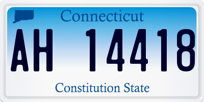 CT license plate AH14418