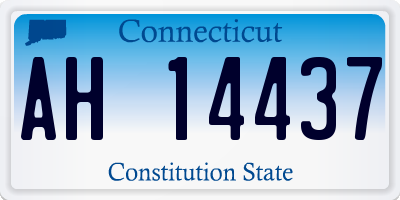 CT license plate AH14437