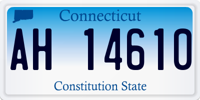 CT license plate AH14610