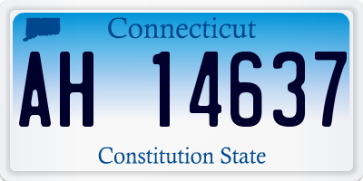 CT license plate AH14637