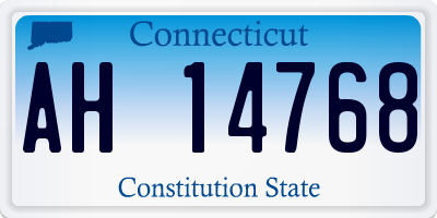 CT license plate AH14768
