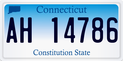 CT license plate AH14786