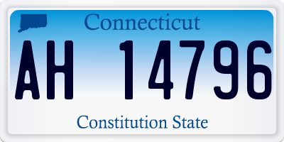 CT license plate AH14796