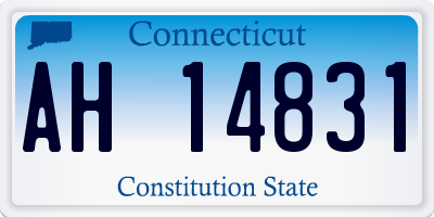 CT license plate AH14831