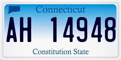 CT license plate AH14948