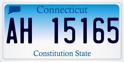 CT license plate AH15165