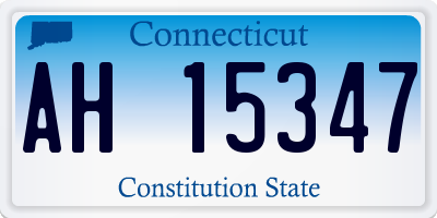 CT license plate AH15347