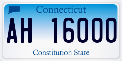 CT license plate AH16000