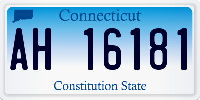 CT license plate AH16181