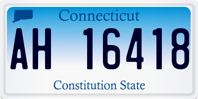 CT license plate AH16418