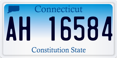 CT license plate AH16584