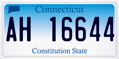 CT license plate AH16644
