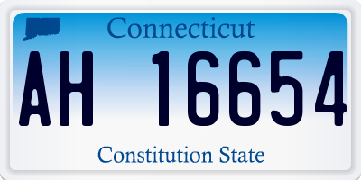 CT license plate AH16654