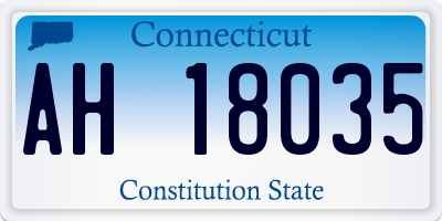 CT license plate AH18035