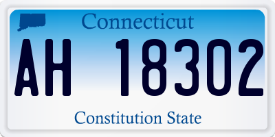 CT license plate AH18302