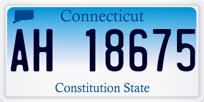 CT license plate AH18675