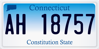 CT license plate AH18757