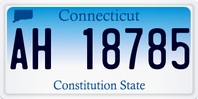 CT license plate AH18785