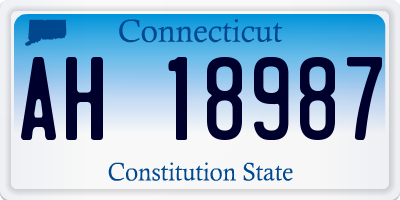 CT license plate AH18987