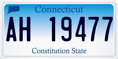 CT license plate AH19477