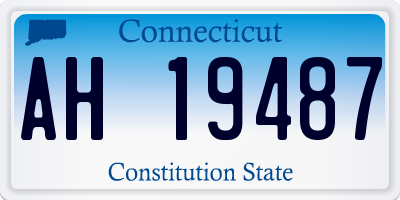 CT license plate AH19487