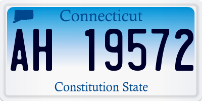 CT license plate AH19572
