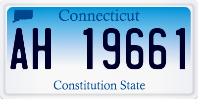 CT license plate AH19661