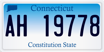 CT license plate AH19778