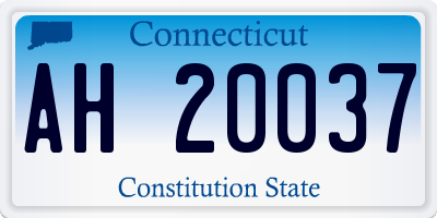 CT license plate AH20037
