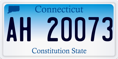 CT license plate AH20073