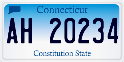CT license plate AH20234