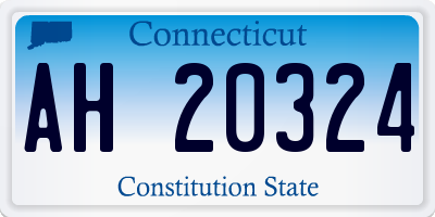 CT license plate AH20324